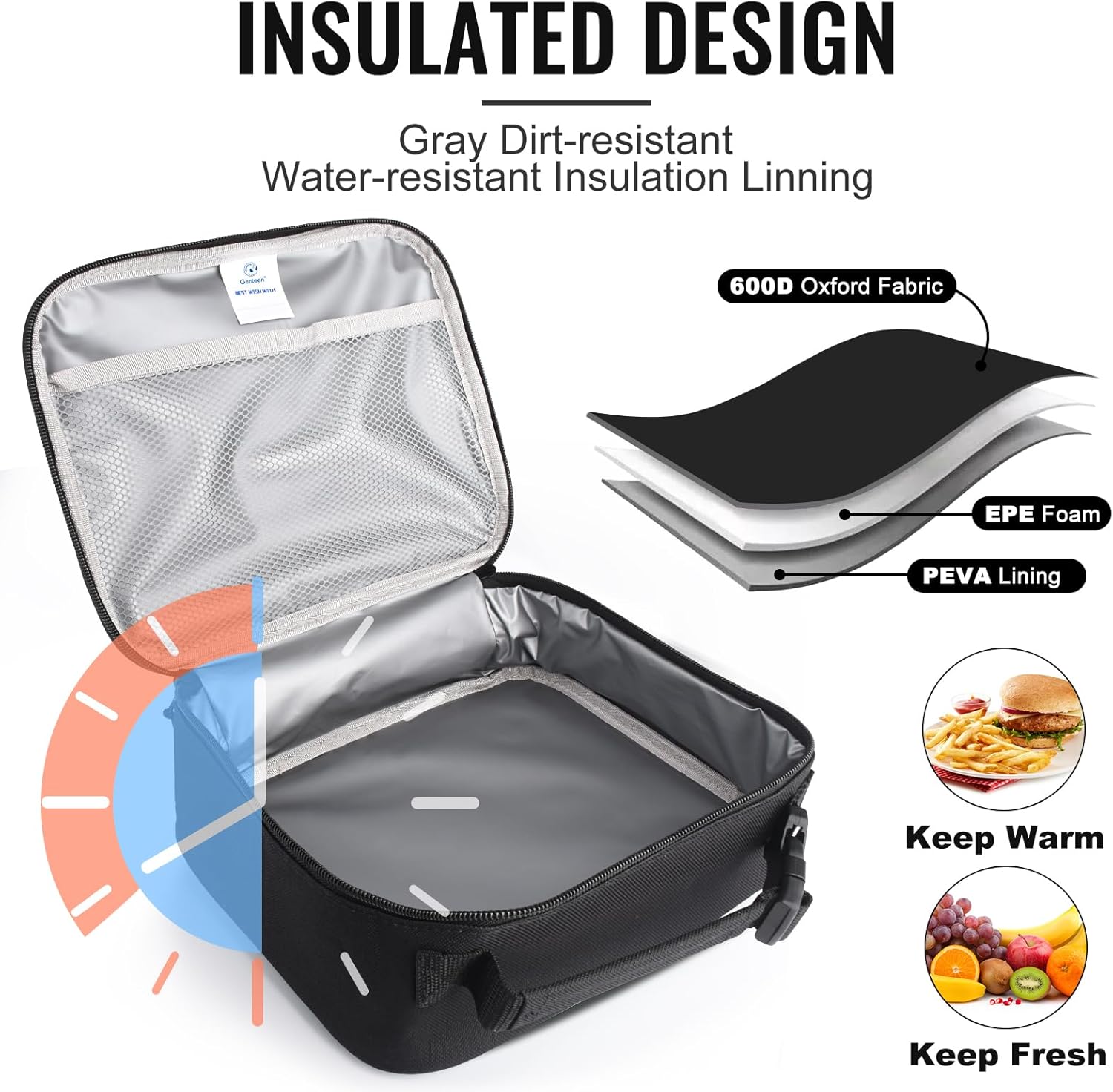 Lunch Box Kids, Insulated Lunch Bag Kids Boys Girls Back to School, Soft Lunch Box for Men Reusable Lunchbox for