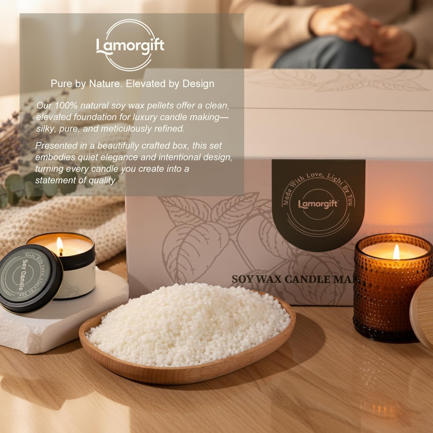 Soy Candle Making Kit with Wax Melter for Adults- Natural Soy Wax with Candle Making Supplies, 4 Jars& 4 Tins, Wax