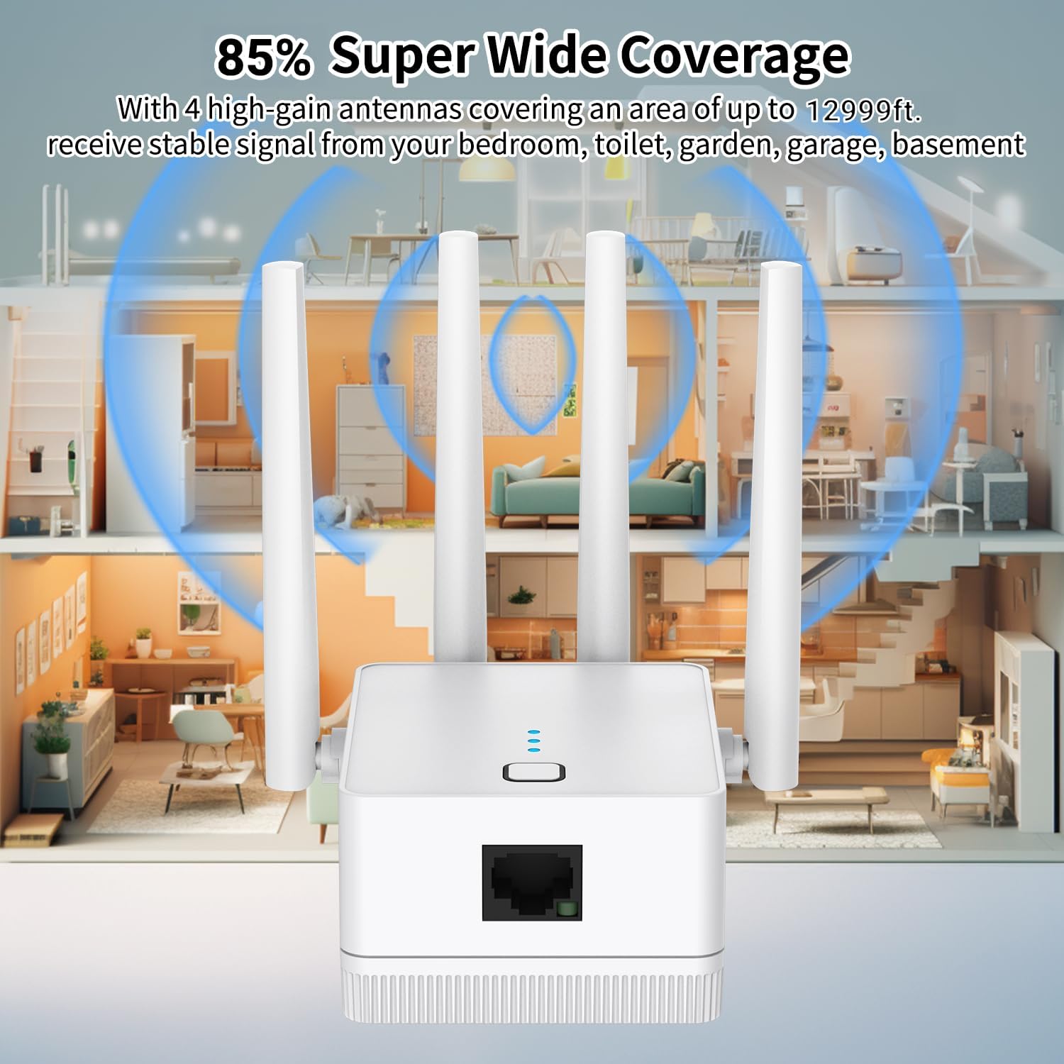 WiFi Extender, 2026 WiFi Booster 1200Mbps Dual Band (5GHz/2.4GHz) | WiFi Extenders Signal Booster for Home, WiFi