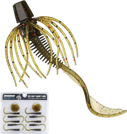 Grub Fishing Lures 10pcs Realistic Swimbait Kit with Skirt | 2.95" Soft Bait Grub for Bass, Grub Tail Worms for Bass