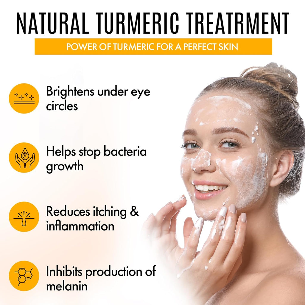 Turmeric Skincare Set - Turmeric Skin Care Products Brightening & Acne - Turmeric Skin Care Kit, Turmeric Skin Care