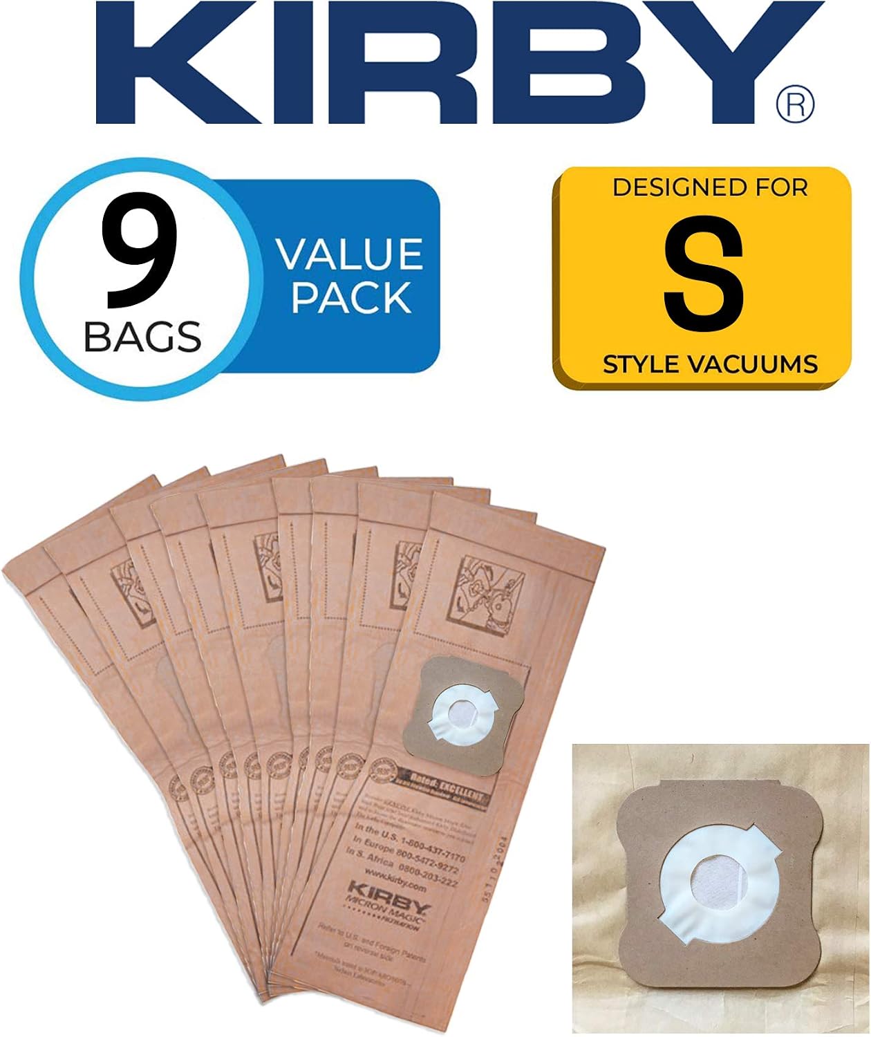 Vacuum Bags G4, G5, G6 – Genuine Micron Magic Filtration, 9-Pack – Part #197394, Universal Fit for Kirby Generation