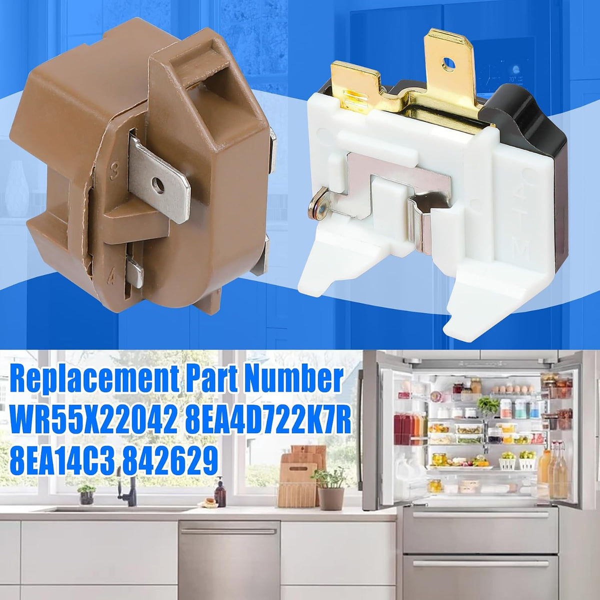 8EA14C3 Refrigerator Start Relay Replacement for GE WR55X22042