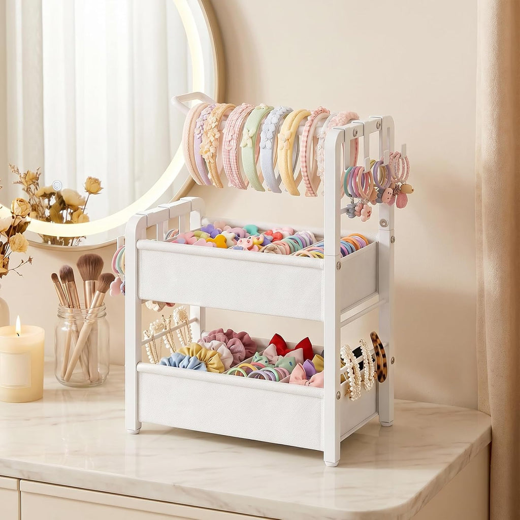 Headband Holder Stand for Girls Women, Hair Accessories Organizer | Hairband Holder with 6 Flexible Hooks & Removable