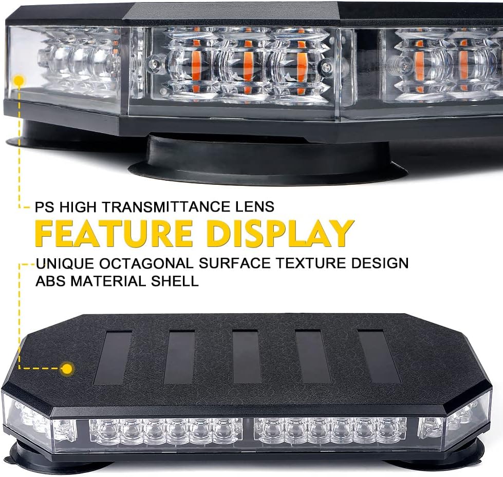 42 LED Roof Top Strobe Beacon Light Bar Hazard Warning Emergency Flashing Plow Lights with Controller for