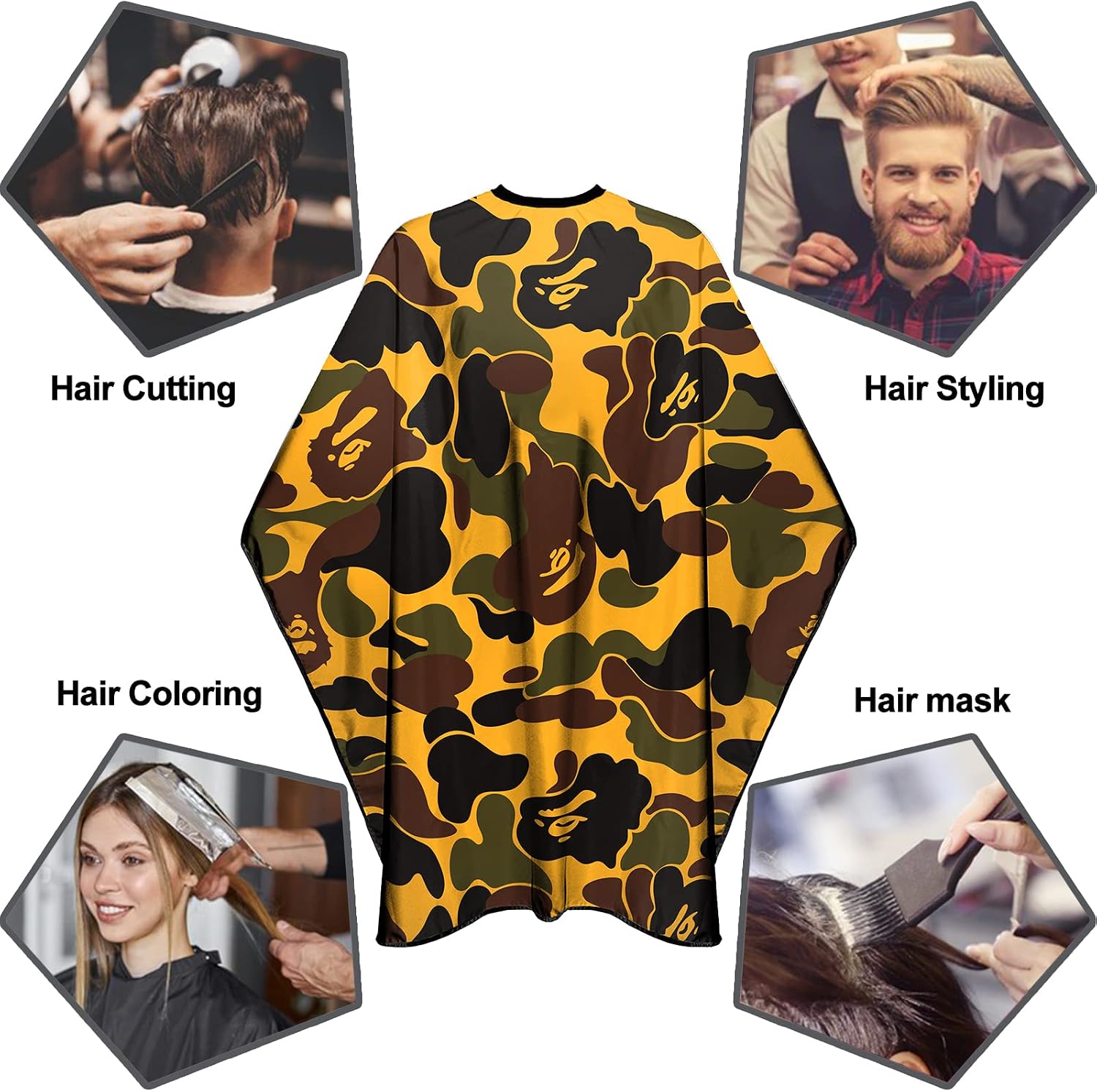 Barber Cape for Men Professional Hair Cutting Salon Cape with Snaps Waterproof Hairdressing Styling Cape- 63”× 56”