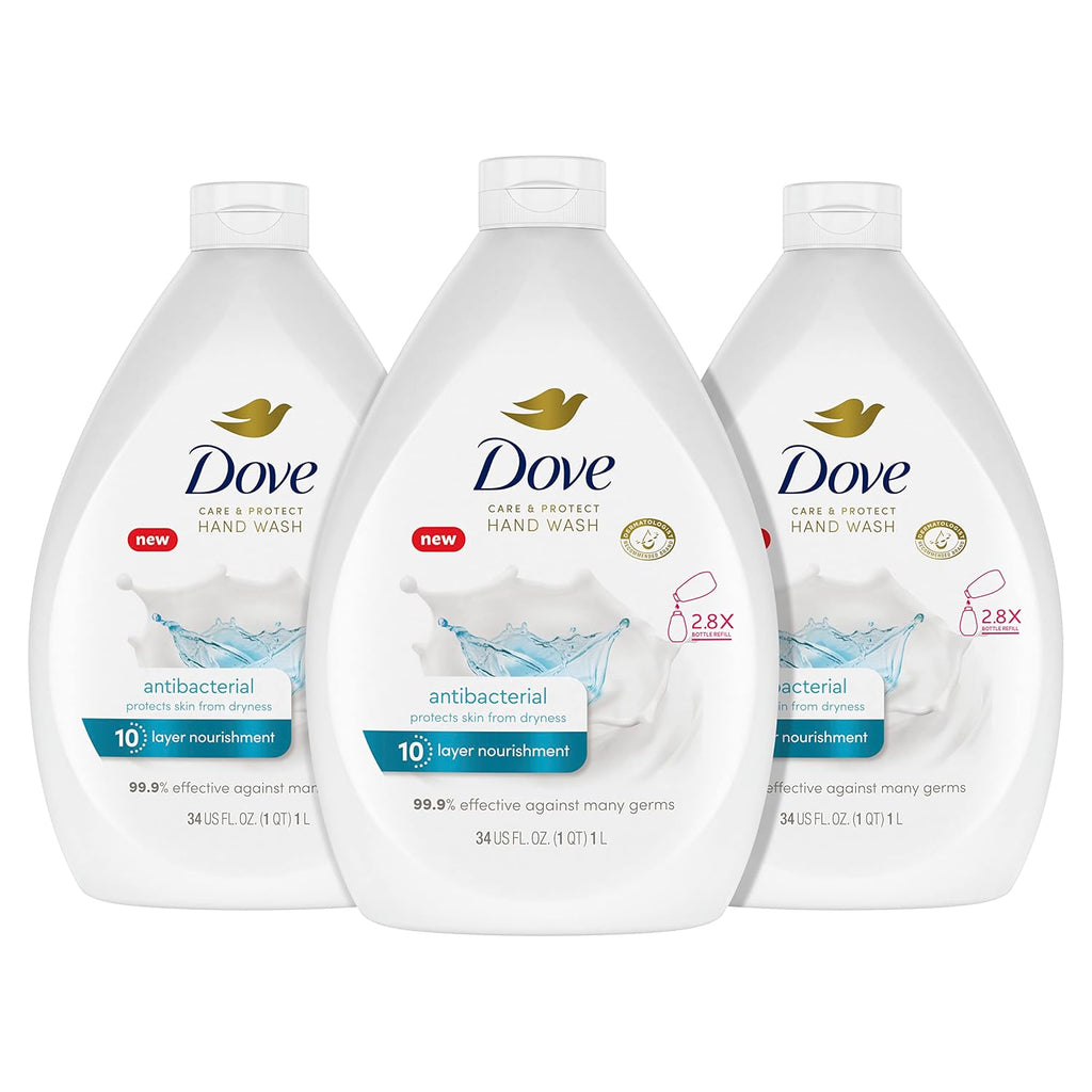 Antibacterial Hand Wash Care & Protect Pack of 3, 34 oz