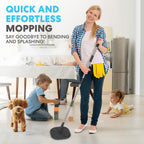 360° Square Spin Mop and Bucket System – Dual Compartment, Separate Clean & Dirty Water – 3 High-Absorbent Microfiber