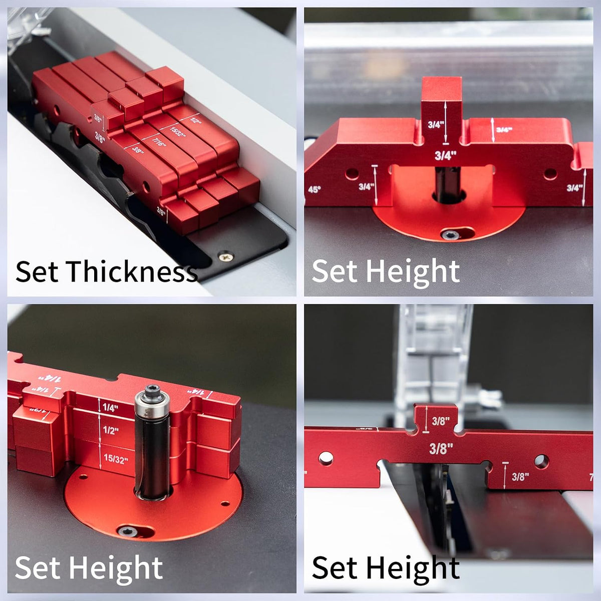 14Pcs Setup Blocks for Woodworking, Router & Table Saw Set up Bars