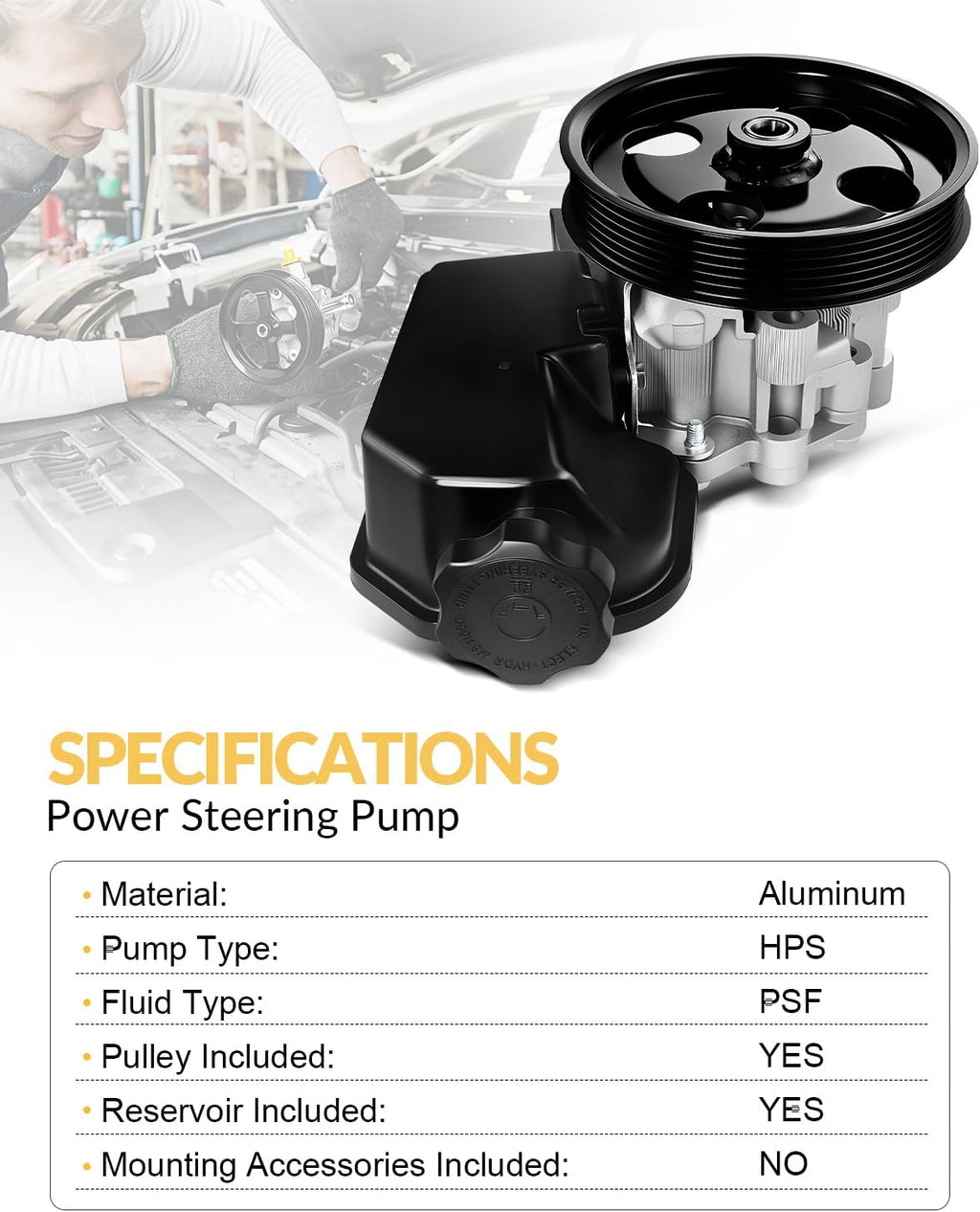 AATEE Power Steering Pump for:-Dodge Dakota 2005 2006 2007 3.7L V6