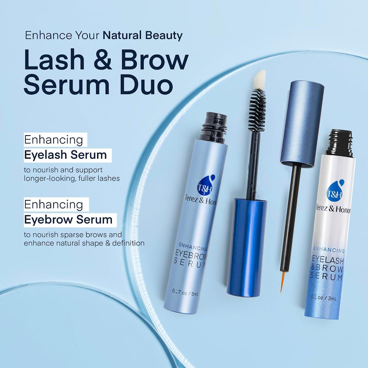 Advanced Eyelash Serum for Thicker Longer Lashes and Eyebrows (Lash Brow Serum Duo Gift Set)
