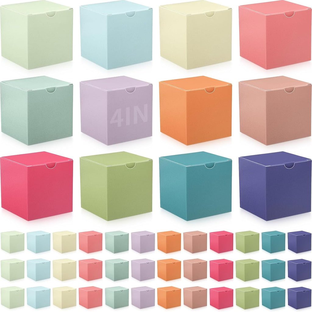 48 Pack Colorful Gift Boxes 12 Colors Small Cardboard