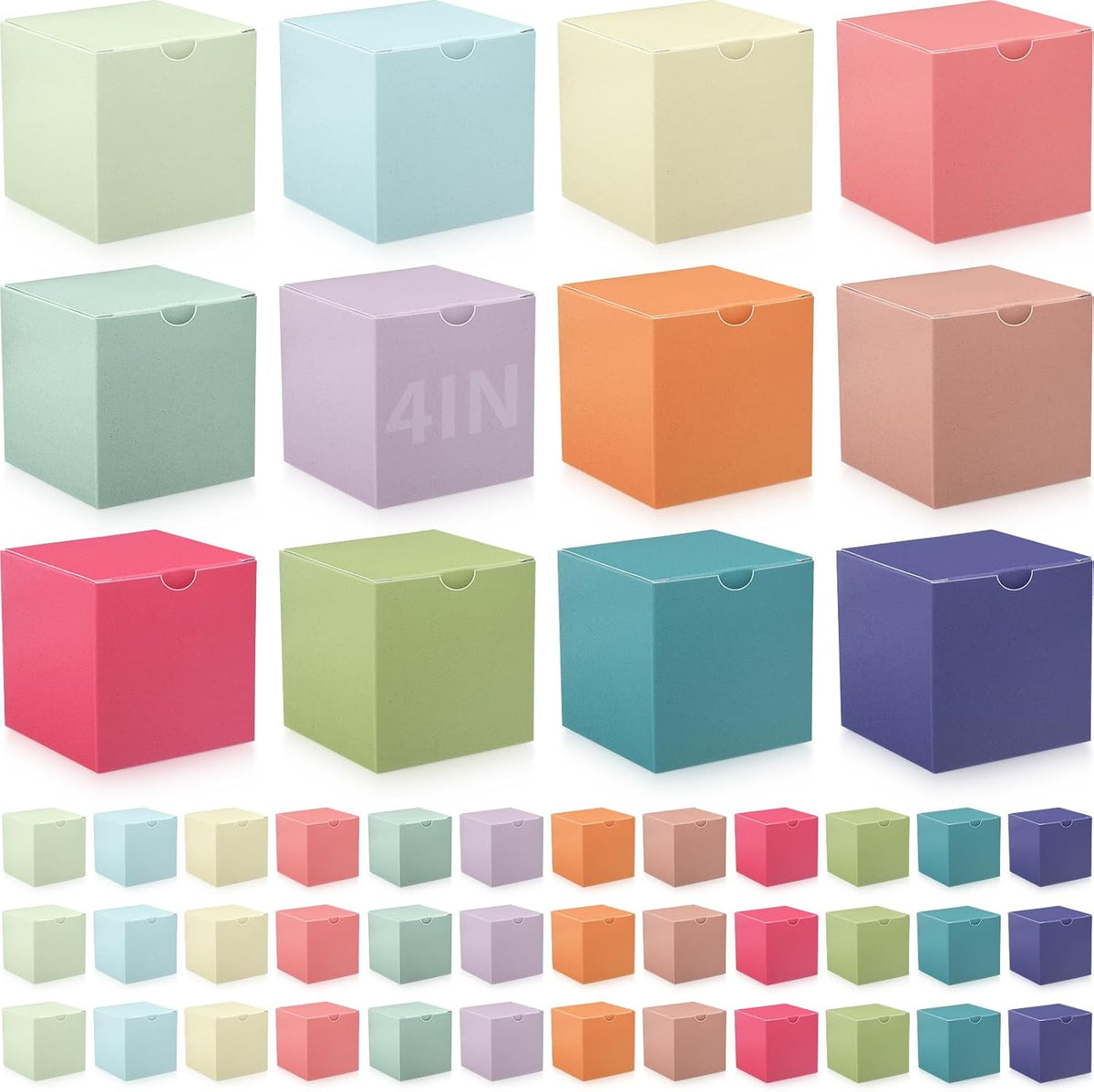 48 Pack Colorful Gift Boxes 12 Colors Small Cardboard