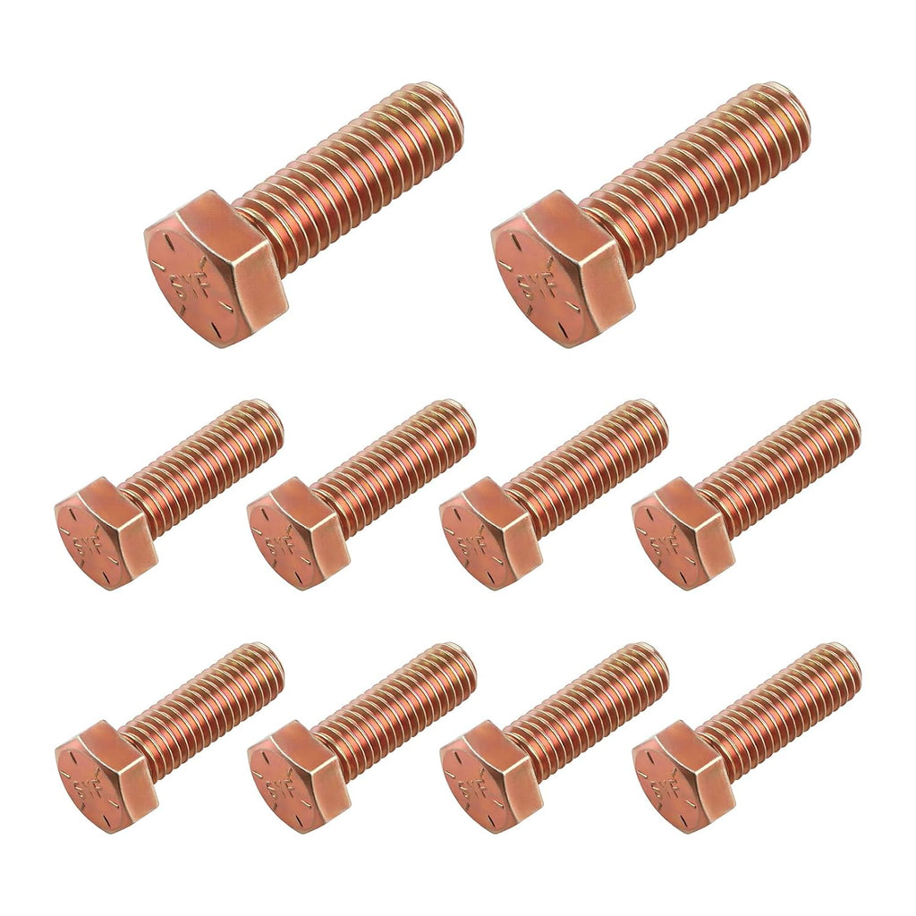 1/2-13 x 1-1/2" Grade 8 Hex Cap Coarse Large Bolts - 10 Pcs