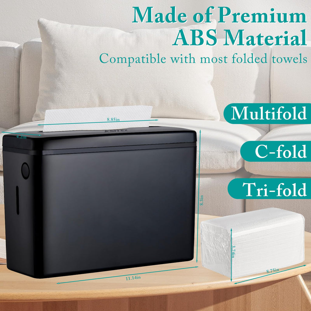 Paper Towel Dispenser Countertop,Non-Slip Base,Black-S
