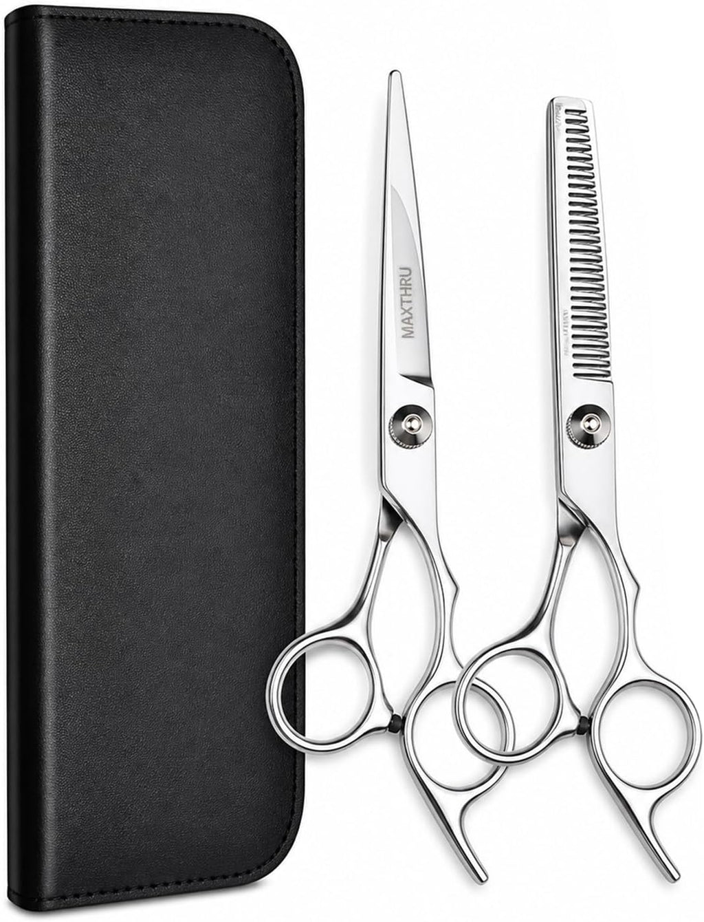 Hair Cutting Scissors & Thinning Shears Kit, Professional Stainless Steel Hair Scissors Set, Razor Sharp Barber