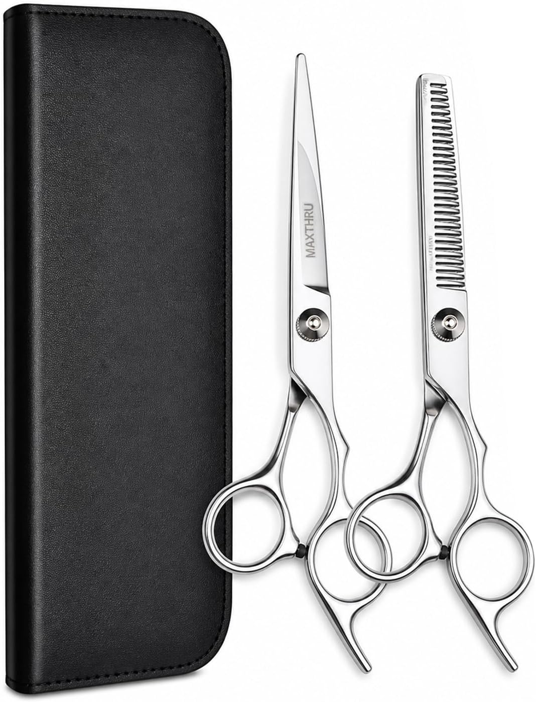Hair Cutting Scissors & Thinning Shears Kit, Professional Stainless Steel Hair Scissors Set, Razor Sharp Barber