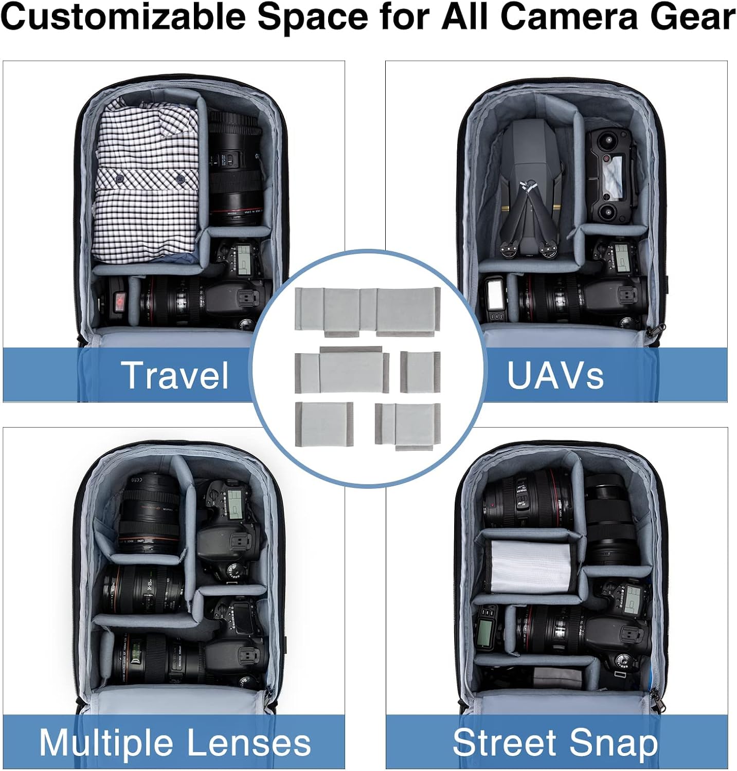 Small Camera Bag Backpack, DSLR SLR Camera Case Fits 13.3 Inch Laptop, Waterproof Photography Backpacks with Rain