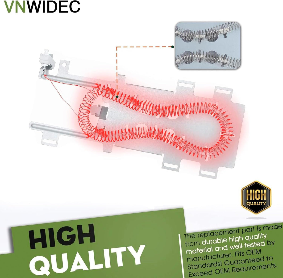 Dryer Heating Element Kit for Whirlpool WED7590FW0 WED7990XG0 WED7600XW0