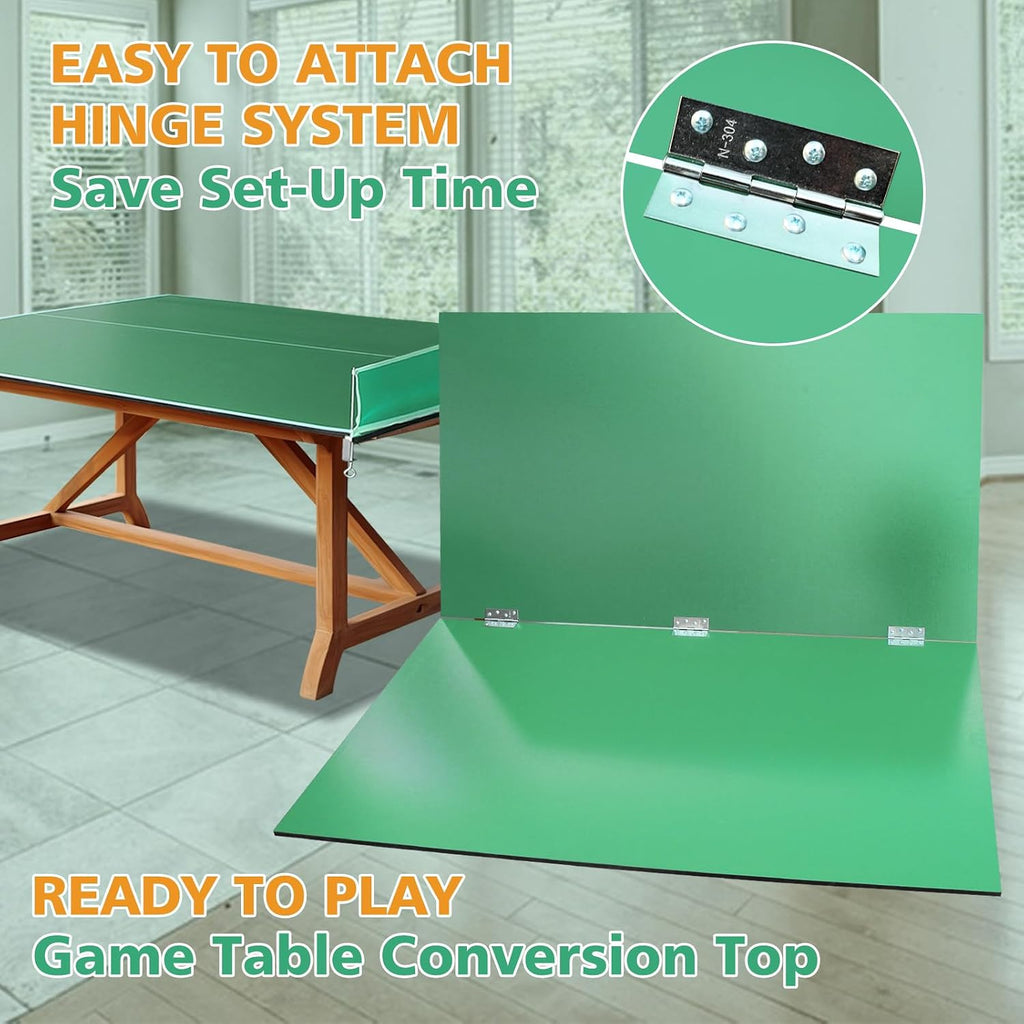 Ping Pong Table Top for Billiard Table, 7FT/8FT/8.5FT/9FT Foldable Table Tennis Table Topper for Pool Table, Indoor