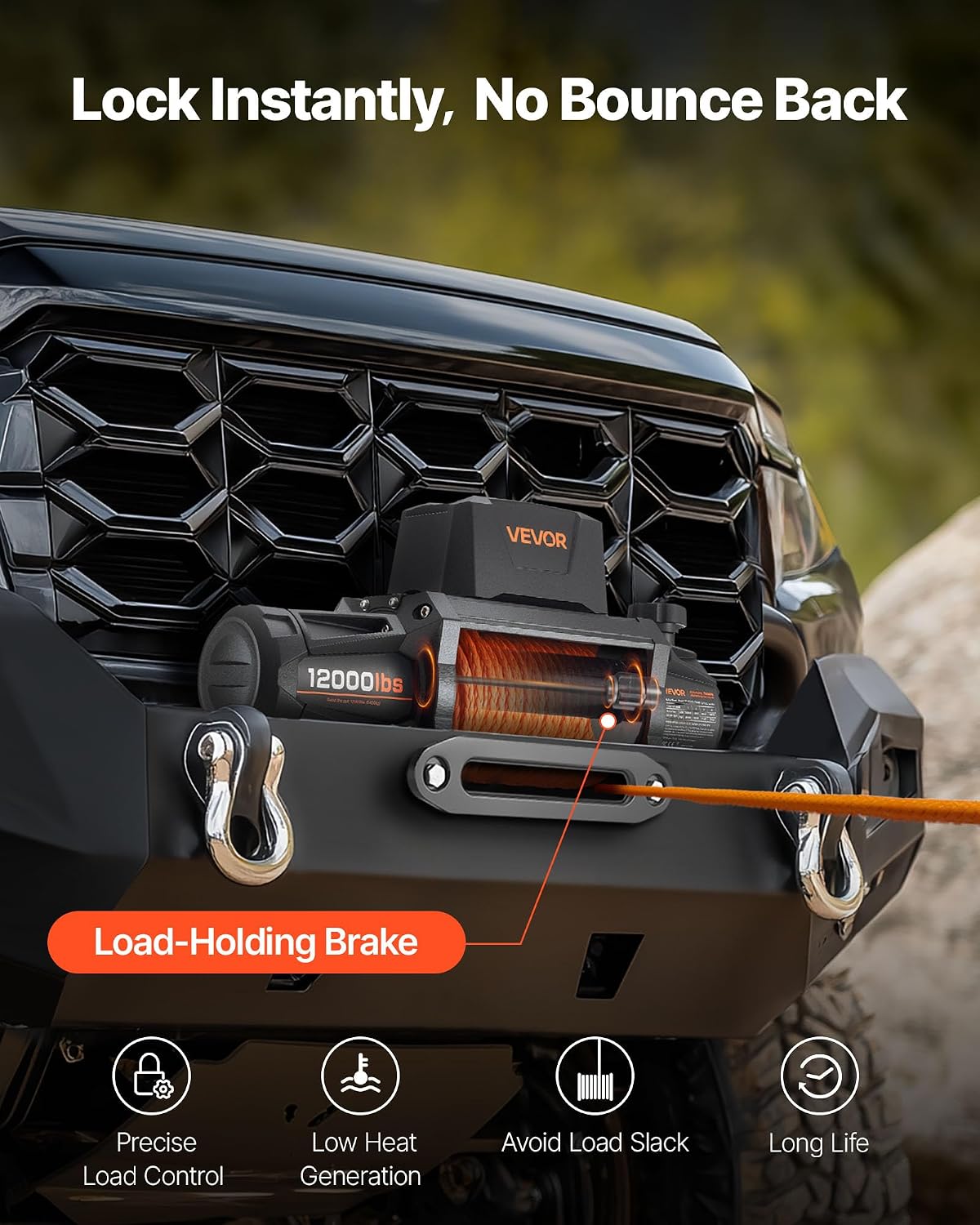 Electric Winch, 12000 lbs Load Capacity, 12V DC Truck Winch with Φ3/8 in x 92 ft Synthetic Rope, Wireless & Wired