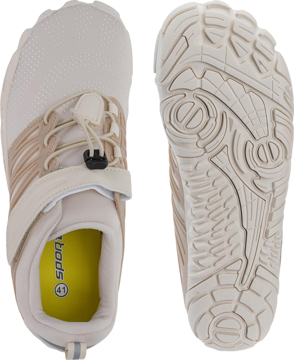 Women's Trail Running Barefoot Shoes Zero Drop, Beige, 5.5-6