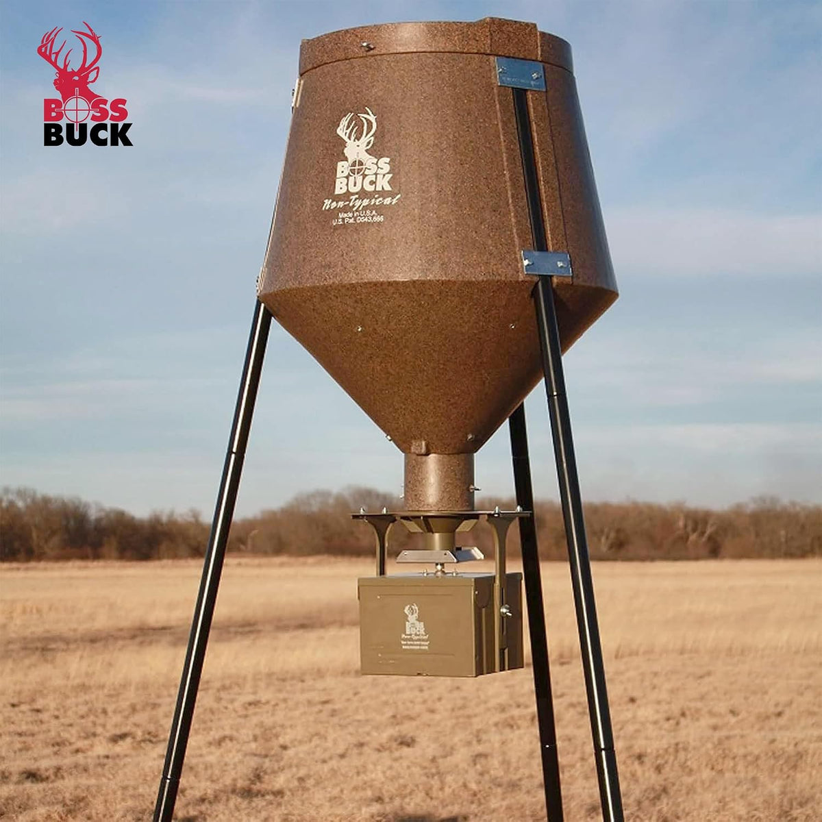 12V Auto Large Feed Kit | Hunting Versatile Automatic Durable Steel Control Box with Digital Timer & Motor for Deer