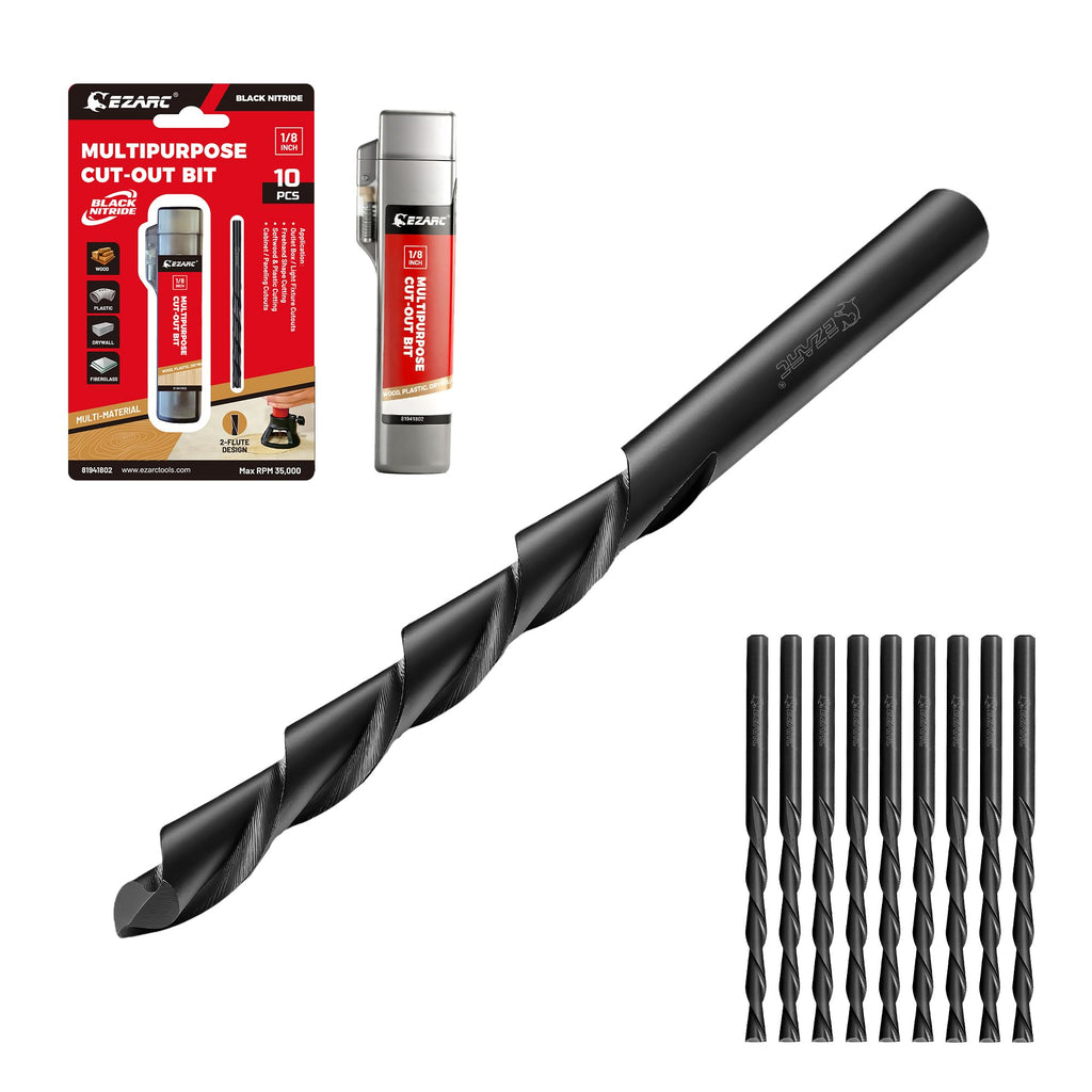EZARC 1/8-Inch Multi-Purpose Cutting Bits for Drywall Wood Plastic