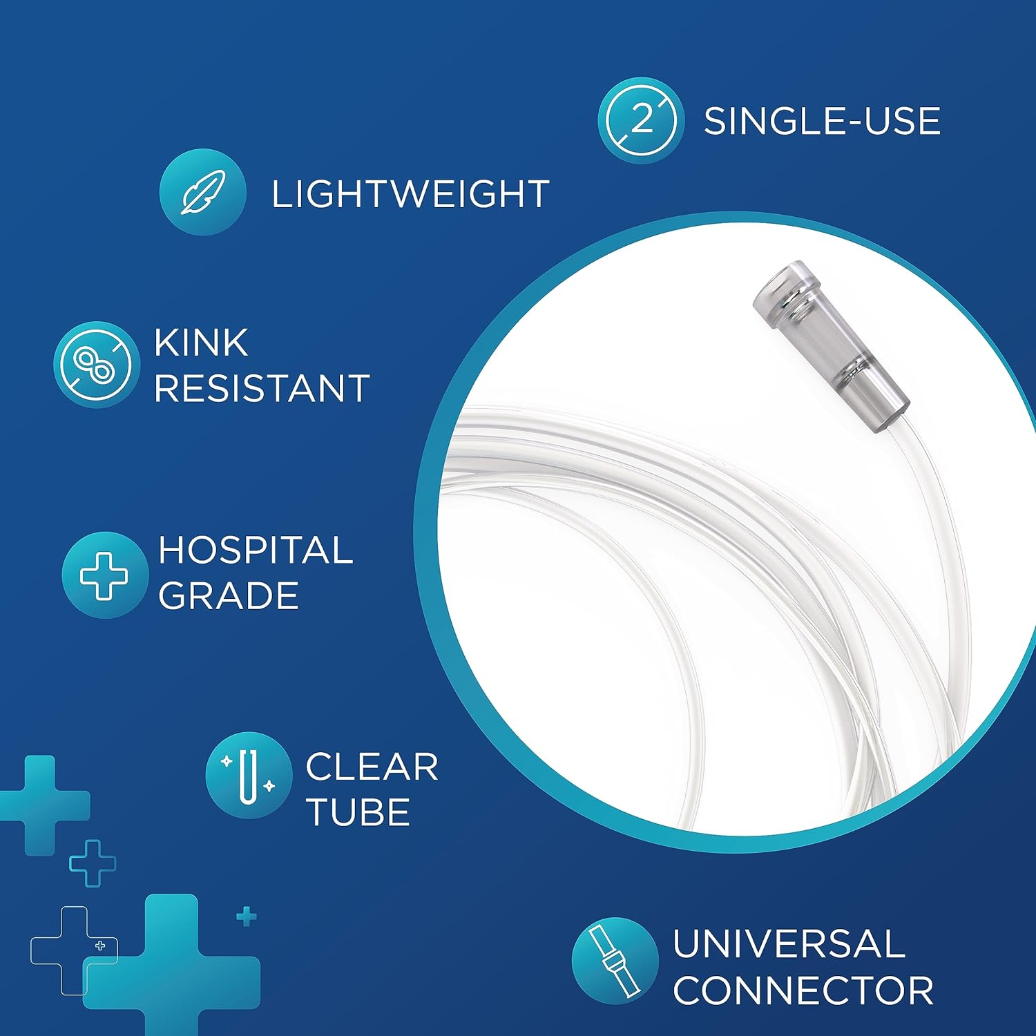 7 Foot Oxygen Nasal - 5 Pack Nasal for Oxygen - Standard Resistant Lightweight Oxygen Tubing Cannula
