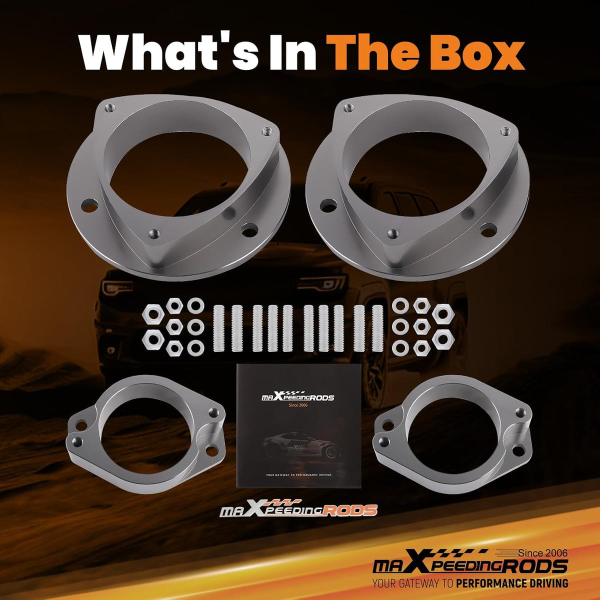 maXpeedingrods 2" Front & Rear Lift Kit for Subaru Legacy/Outback 2010-2015, for Subaru BRZ 2013-2016, for Scion FRS 2013-2018, Aluminum Strut Spacers