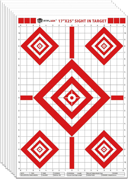 Sight in Shooting Range Paper Target, 17X25 Inch Paper Shooting Targets Suitable for Handgun, Rifle, Pellet Gun