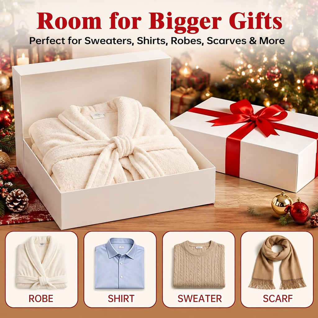 Gift Boxes with Lids for Presents, 14-Pack 17x11x4 Shirt Boxes with Ribbon