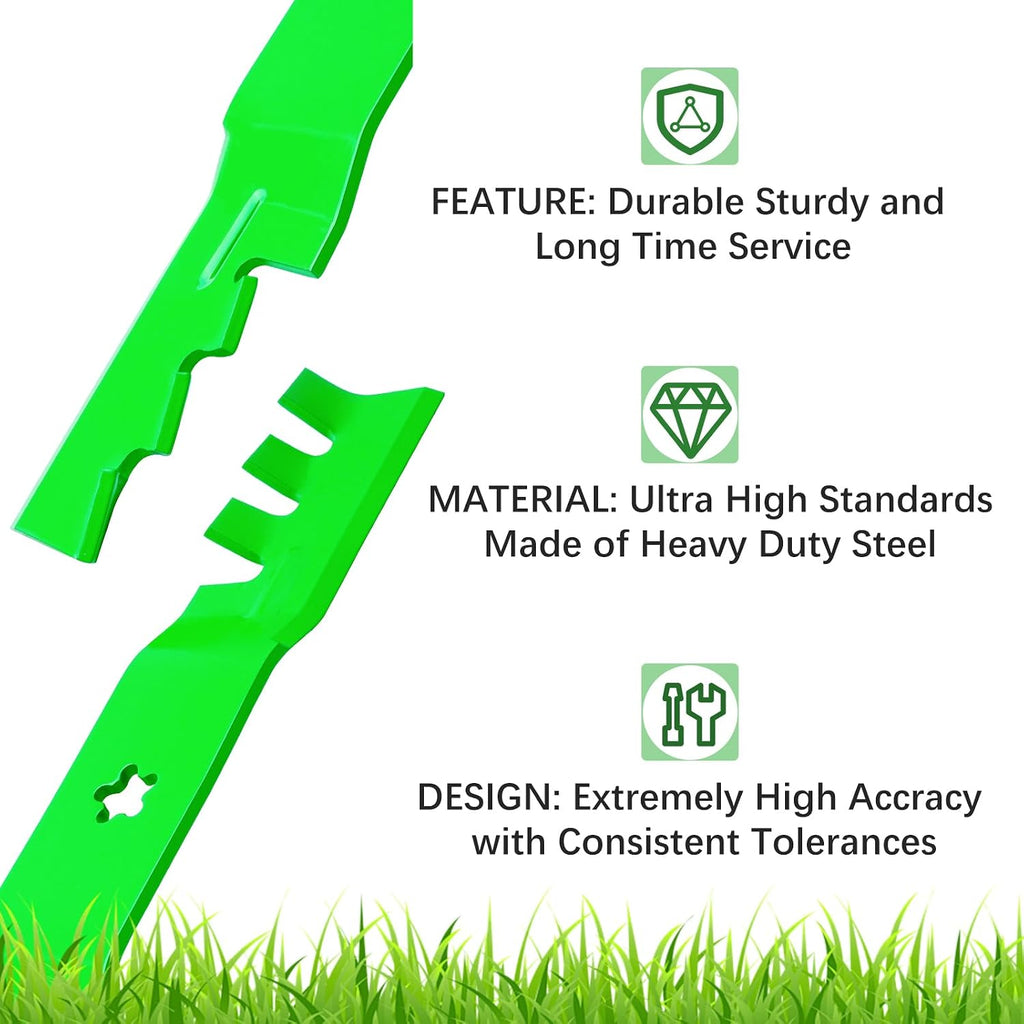 173921 53217392 Mulching Blades Fit for 48 inch Husqvarna YTH2348 YTH2148 YTH2448 YTH1848XP GTH2548 Craftsman Poulan 48 Riding Mower Deck(3 Pack)