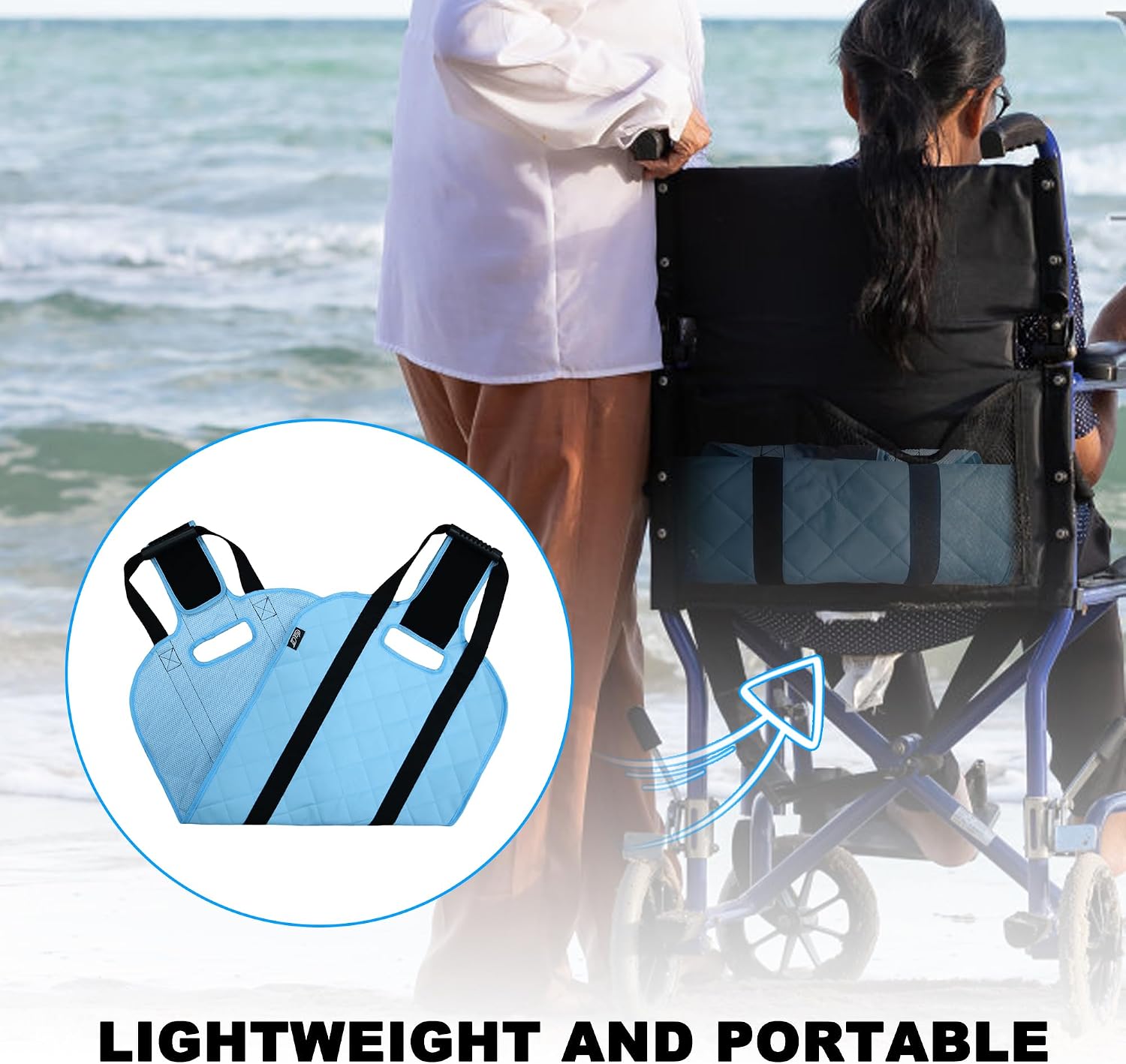 Transfer Sling Padded Gait Belt, Breathable Oxford Non-Slip Lift Aid with Handles&Fixing Belt, Lightweight Mobility
