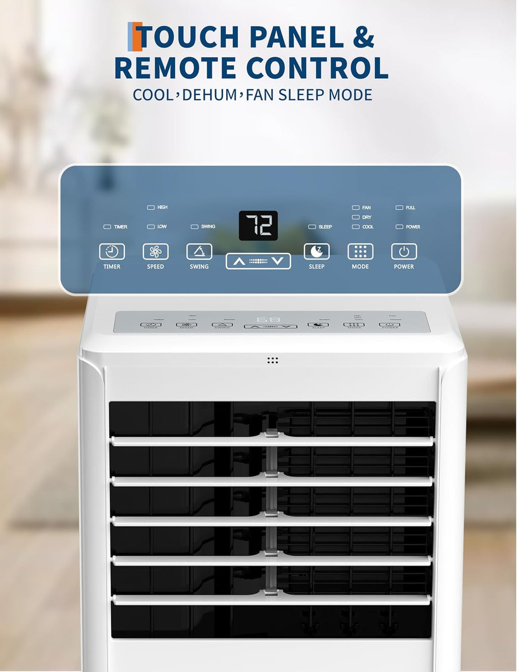 Portable Air Conditioner,8,000 BTU for Rooms up to 350 Sq.Ft., Smart Compact AC Unit with Cooling, Dehumidifier, Fan