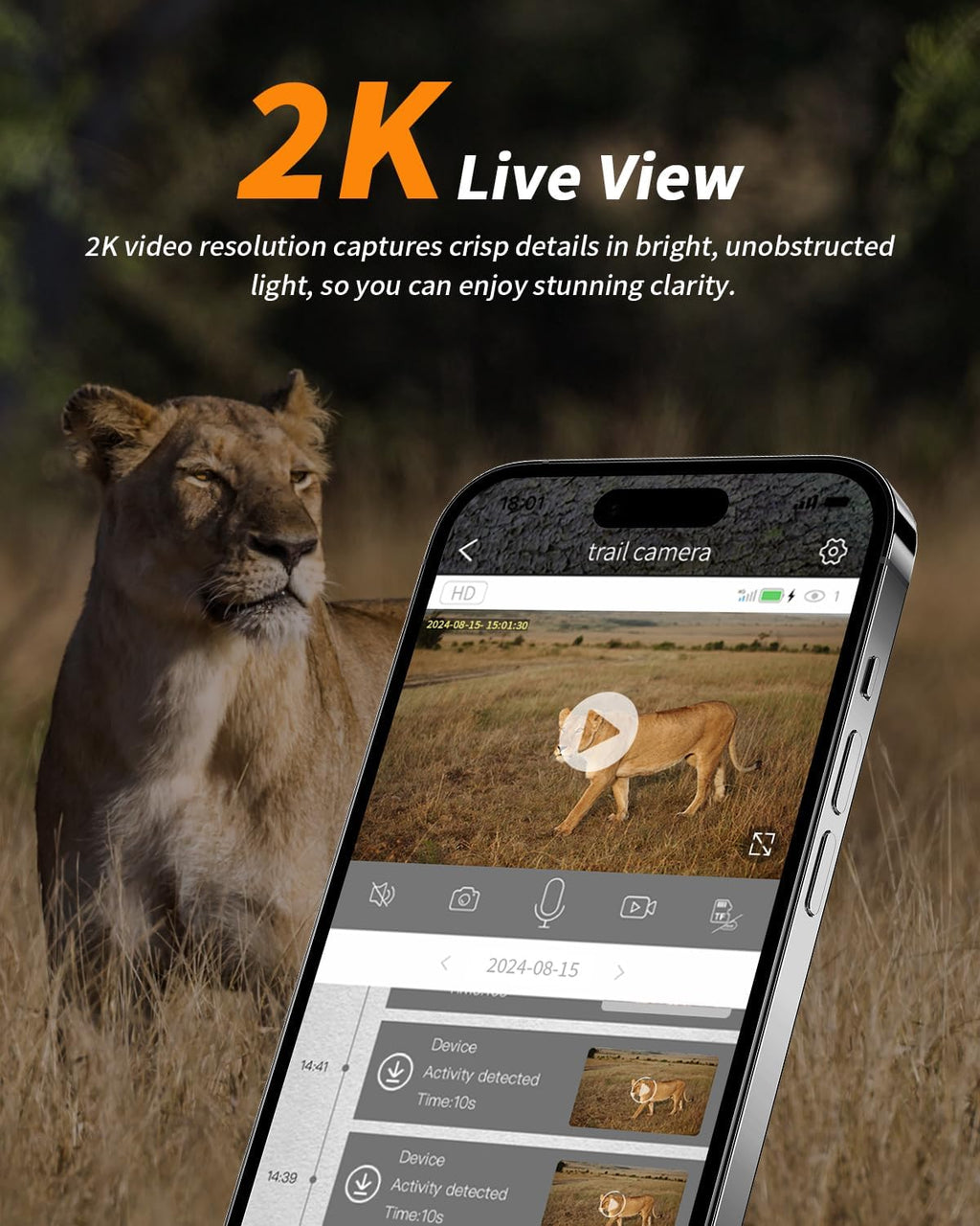 Trail Camera, Cellular Trail Camera with AI Animal Detection, Game Camera Built-in SIM Card 4G Unlimited Data Plan 2K