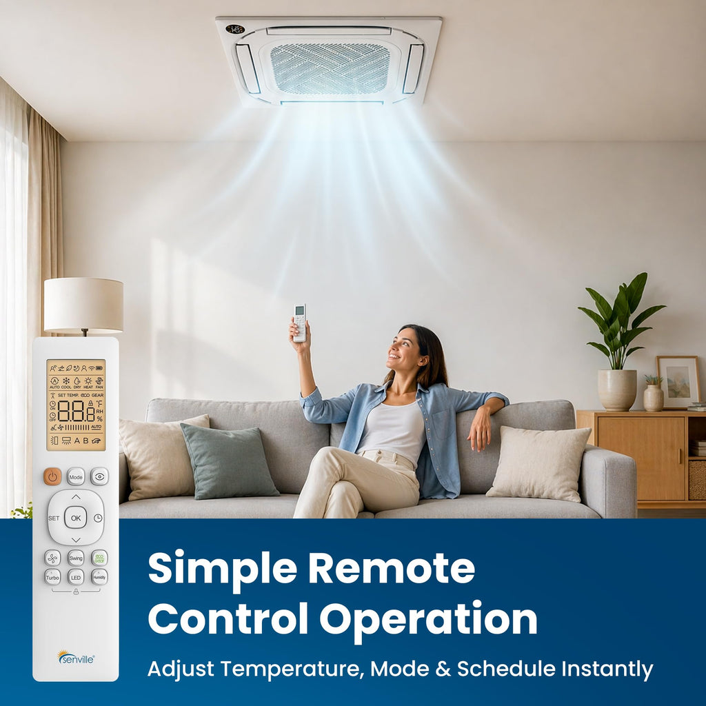 Ceiling Cassette Mini Split AC/Heating System, Inverter, 18000 BTU