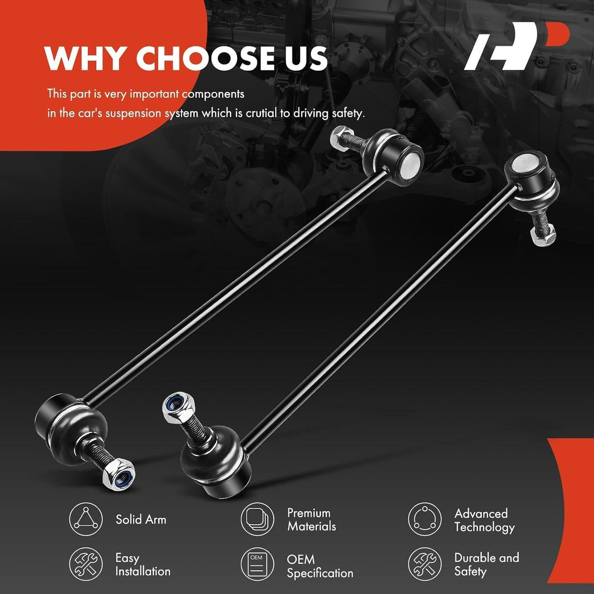A-Premium Front Sway Bar Link Stabilizer Bar Link, Compatible with Toyota