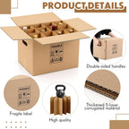 5 Sets Wine Boxes for Moving Kits 16 x 12 x 12 Inch 12 Bottle