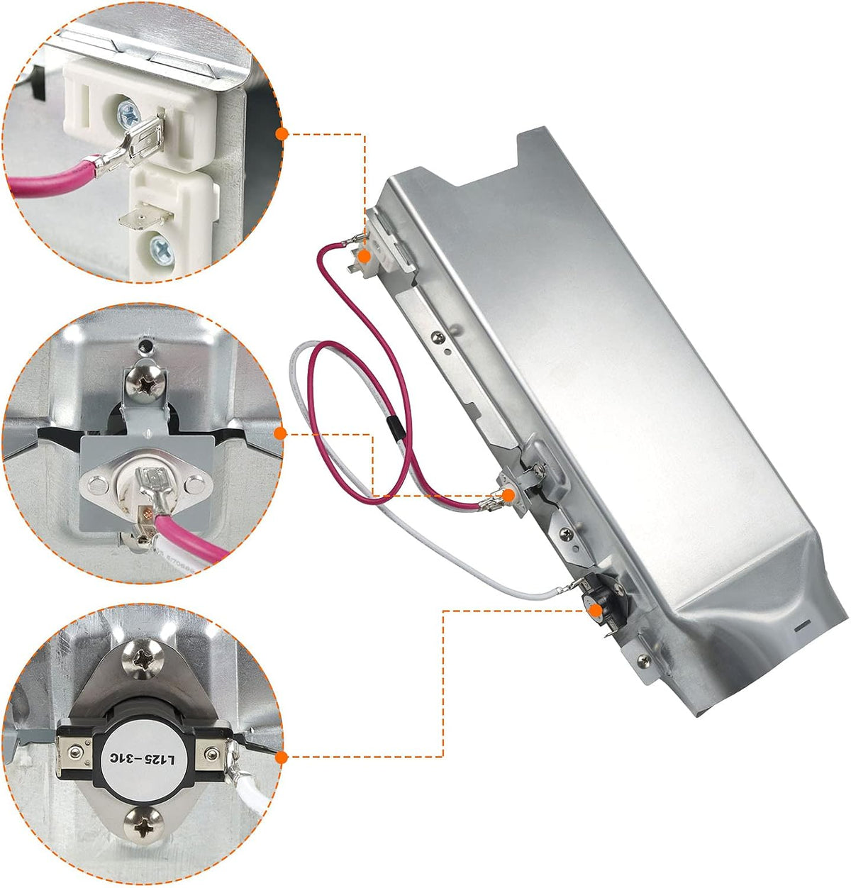 𝟮𝟬𝟮𝟲 𝙐𝙥𝙜𝙧𝙖𝙙𝙚𝙙 5301EL1001A Dryer Heating Element Compatible with L-G Ken-more Dryer by puxyblue Replaces 4980461 AP4438941 PS3527788 EAP3527788 5301EL1001J 5301EL1001E 5301EL1001G