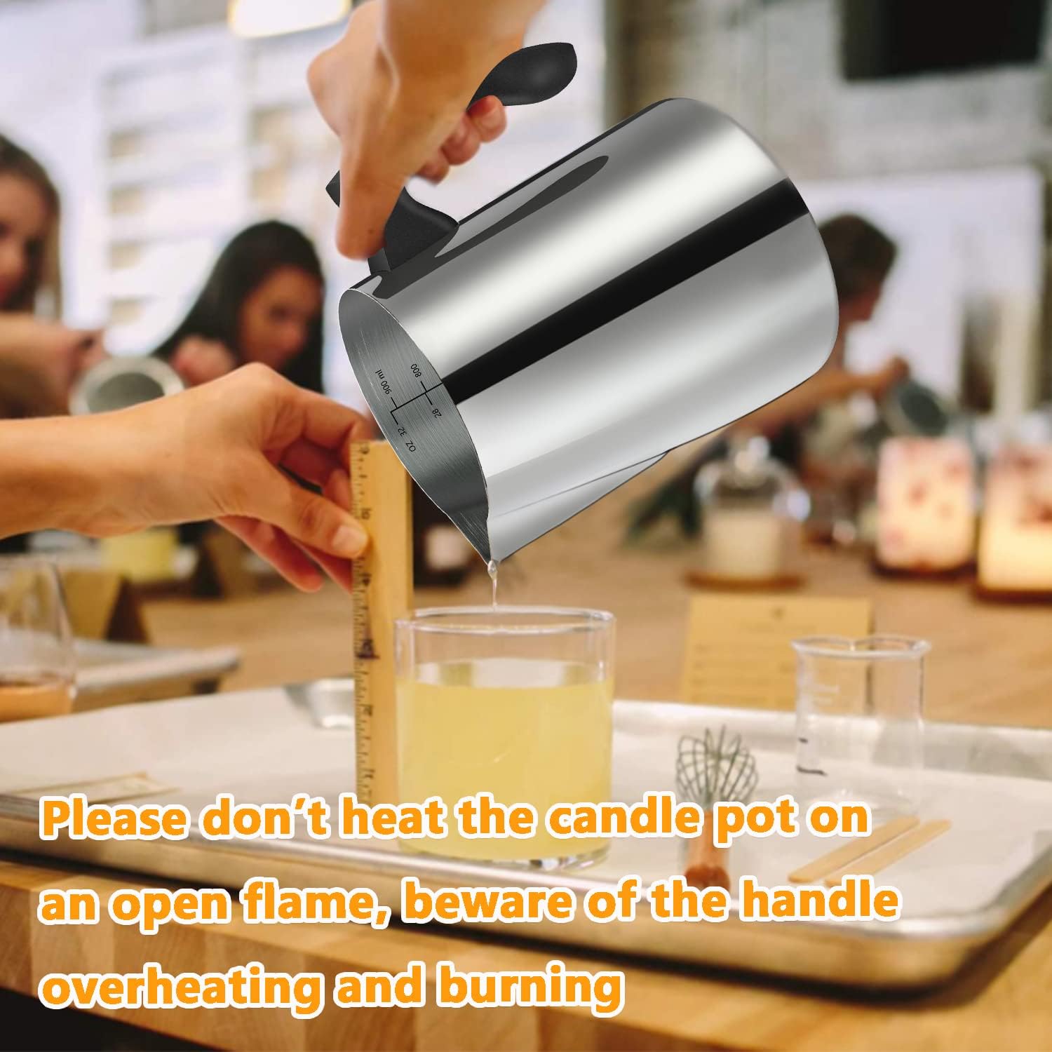 Candle Making Kit with Melting Pouring Pot&Beeswax&5pcs Candle Tins | Candle Making Kit for Home Decor&Gift,Bees Wax