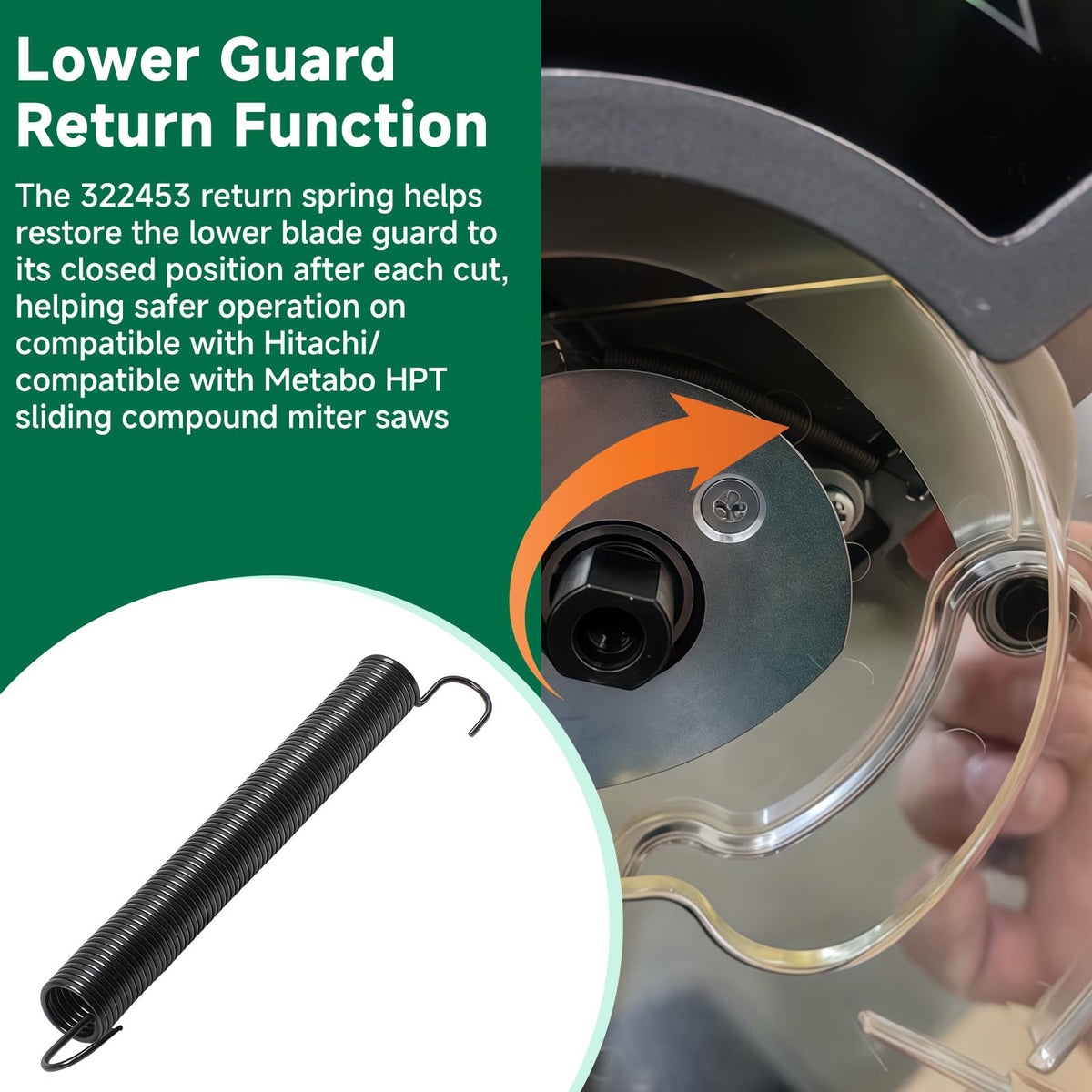 322453 Return Spring Replacement Compatible With Hitachi/Metabo HPT C12LSH