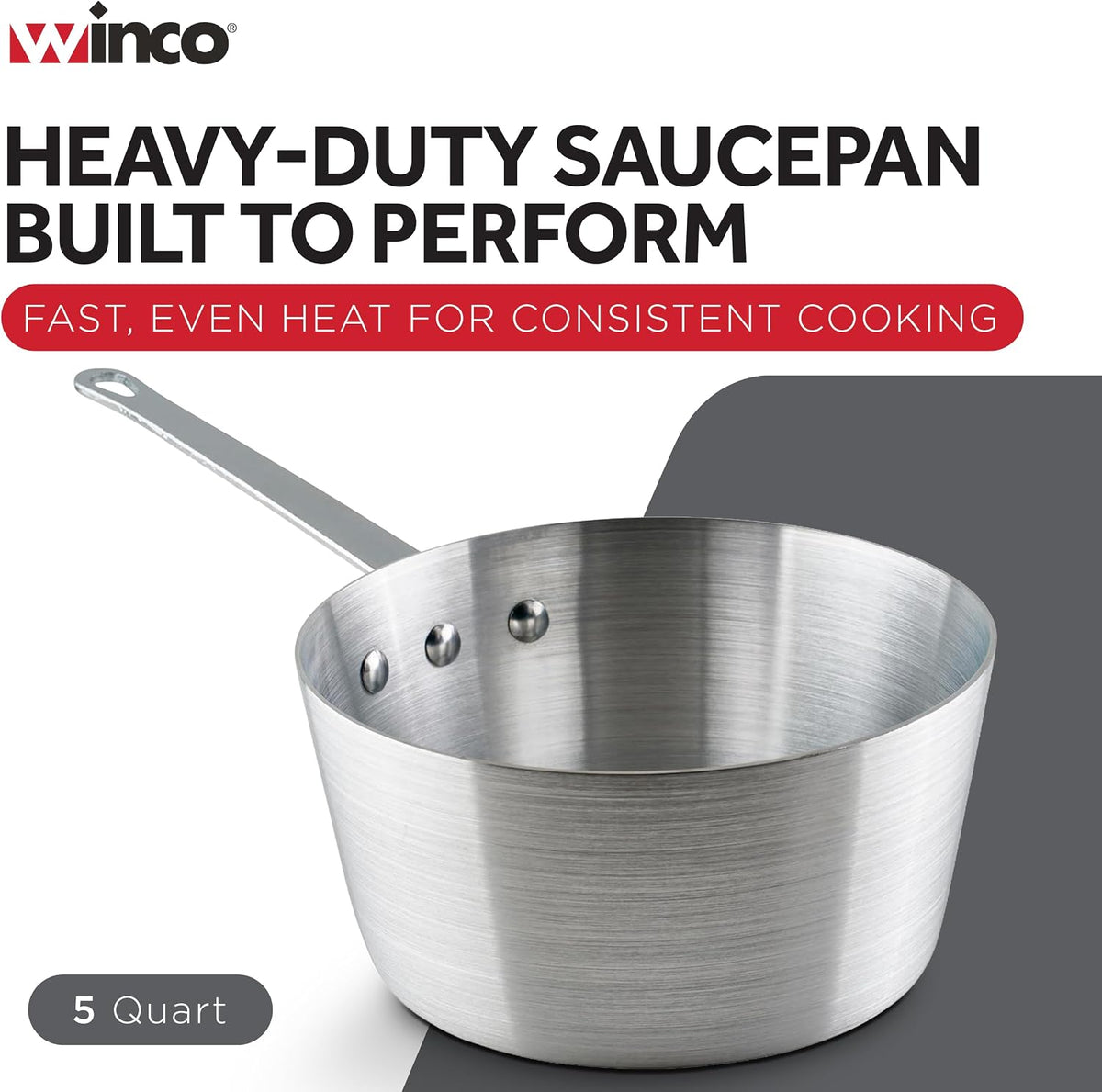 5 qt Aluminum Heavy-Duty Sauce Pan