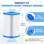 Spa Filter Cartridge 50 Sq.Ft. fits PWW50P3 (Short Thread) 2 Pack