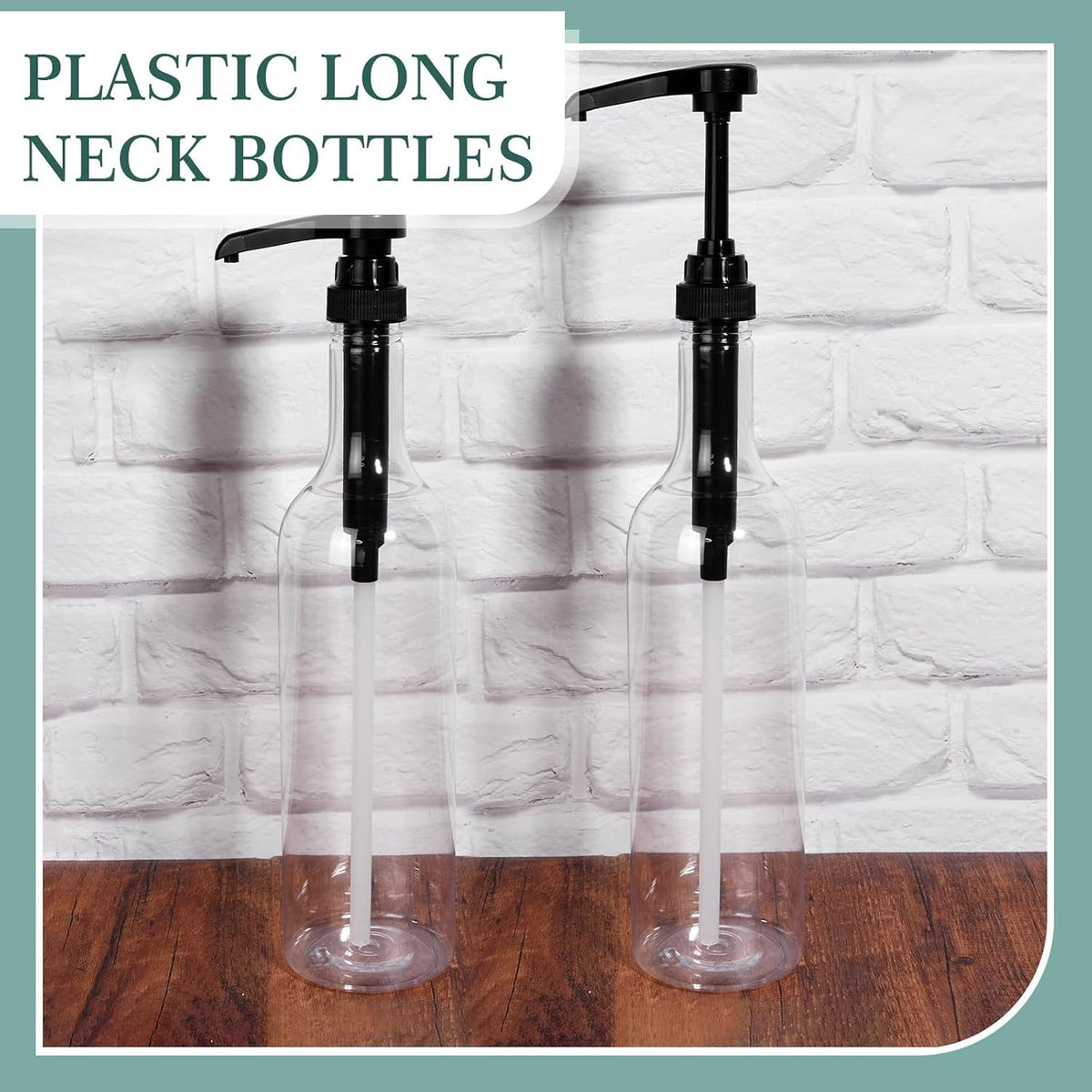 12 Pcs 25 oz Plastic Syrup Bottles with Pump Syrup Dispenser, Black
