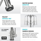 Bolden Touch Kitchen Faucet w/Pull Down Sprayer, Spot-Free Stainless