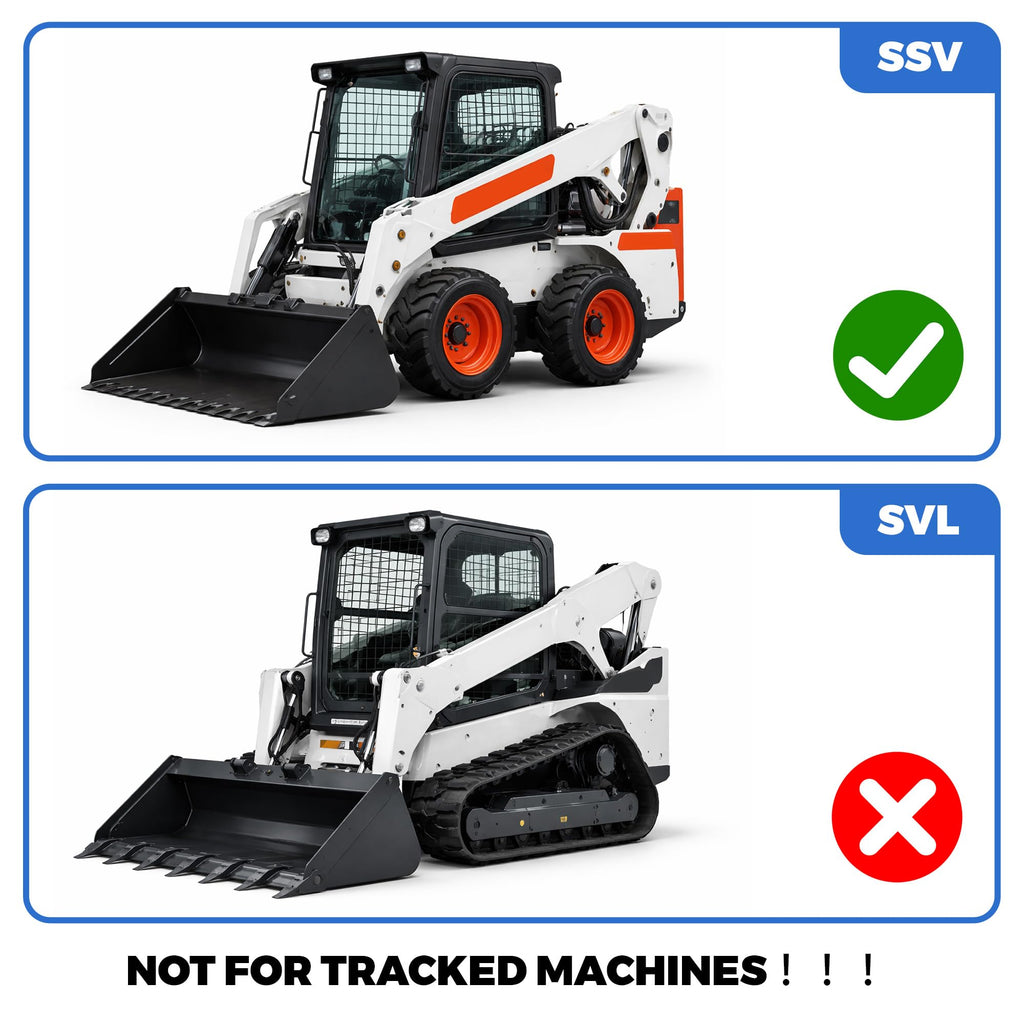 HECASA Front Door Glass Compatible with Kubota Skid Steer SSV-65 SSV-75