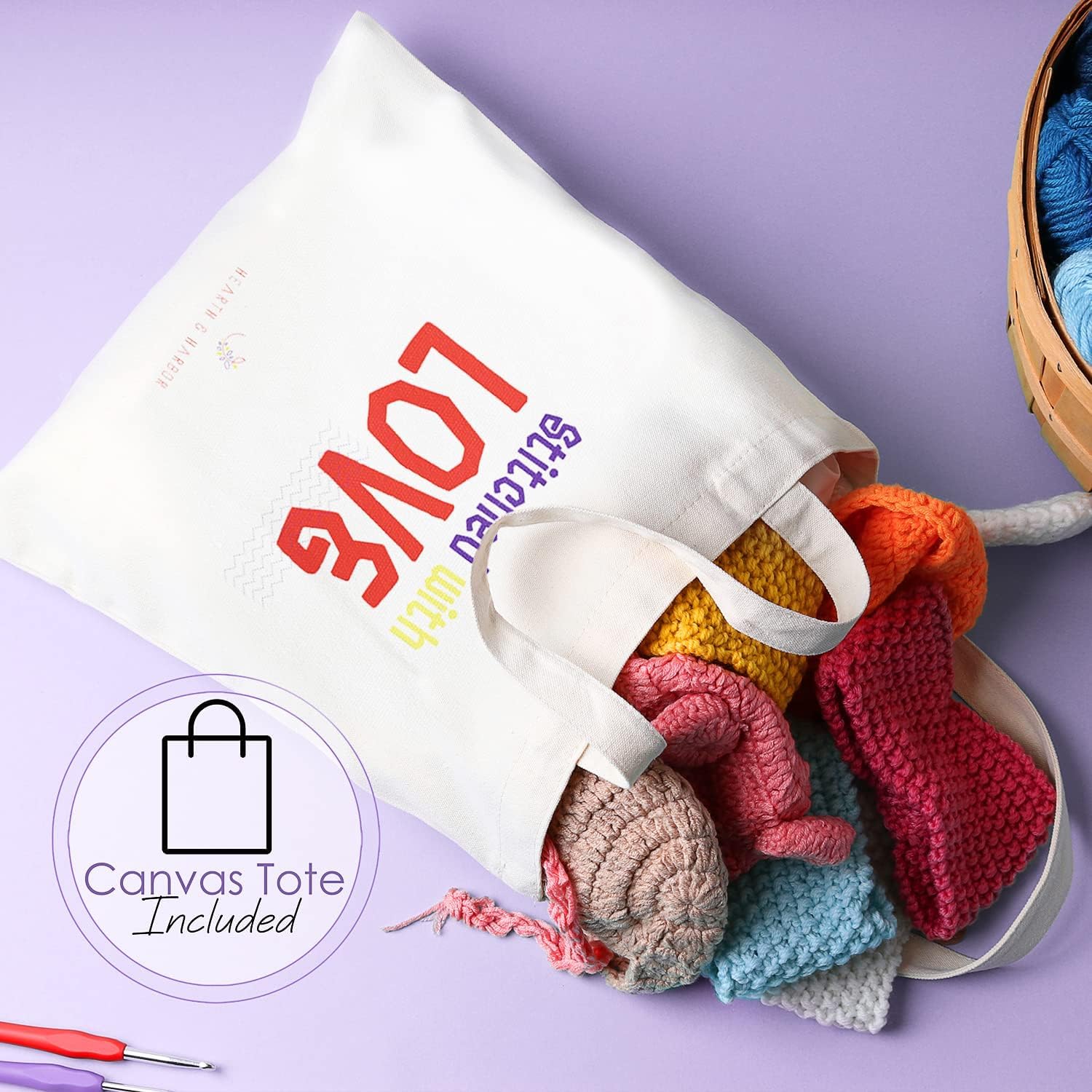 Crochet Kit for Beginners Adults and Kids, Knitting & Crochet Supplies Includes 1500 Yards Assorted Yarn, 21