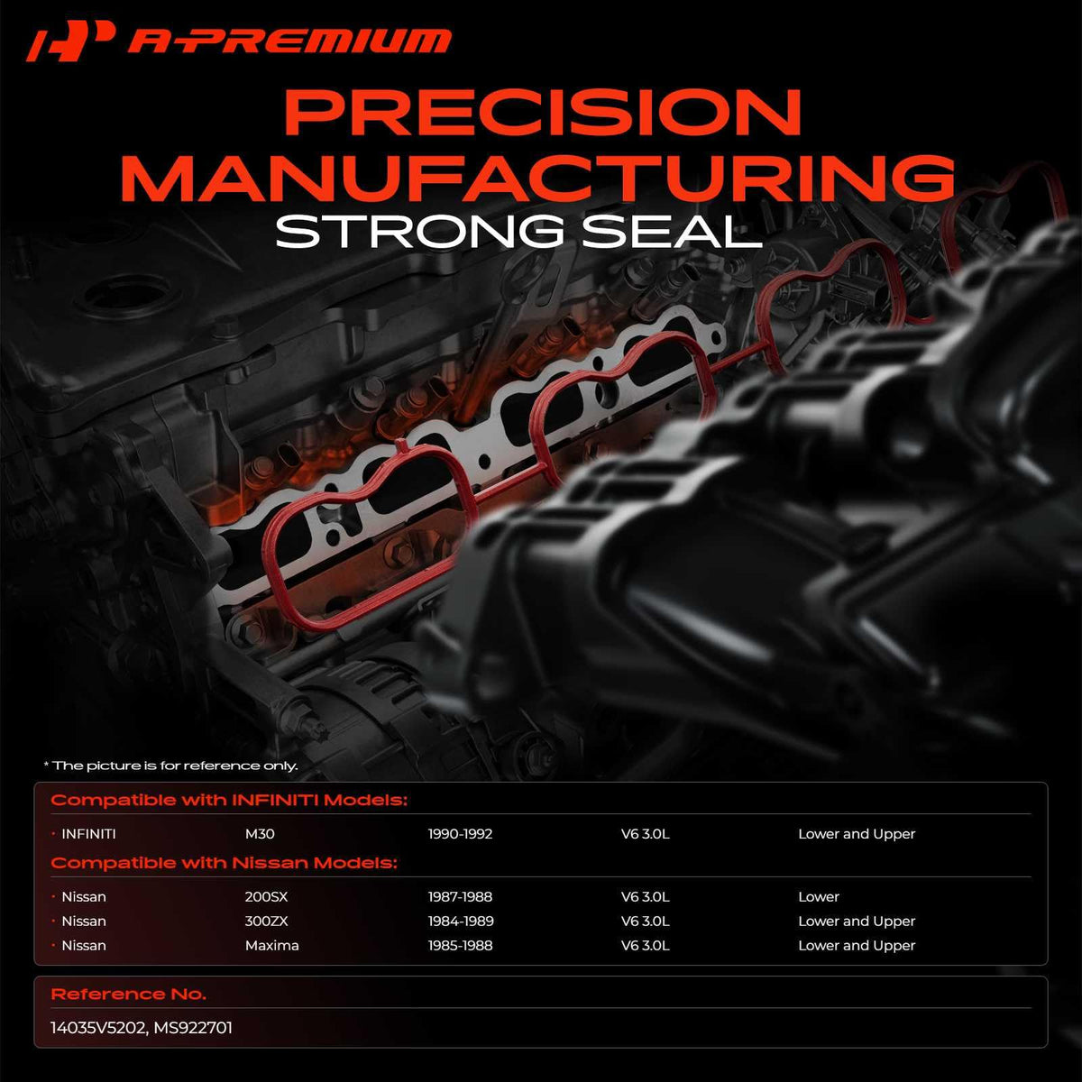 A-Premium Engine Intake Manifold Gasket Set Compatible with Nissan