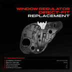 A-Premium Power Window Regulator Rear Driver Side Compatible with Kia